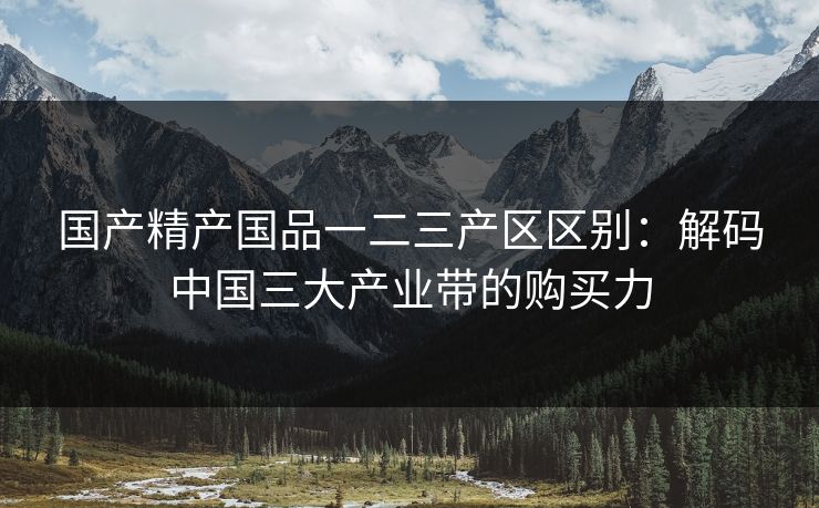 国产精产国品一二三产区区别:解码中国三大产业带的购买力 国产精产国品一二三产区区别:解码中国三大产业带的购买力